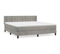 VIDAXL - Giroletto A Molle Con Materasso Grigio Chiaro 180x200cm Velluto - SPEDIZIONE GRATUITA
