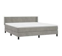 vidaXL Giroletto a Molle con Materasso Grigio Chiaro 180x200cm Velluto