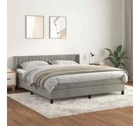 VIDAXL - Giroletto A Molle Con Materasso Grigio Chiaro 180x200cm Velluto - SPEDIZIONE GRATUITA