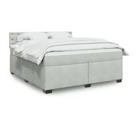 vidaXL Giroletto a Molle con Materasso Grigio Chiaro 180x200cm Velluto
