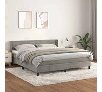 vidaXL Giroletto a Molle con Materasso Grigio Chiaro 180x200cm Velluto