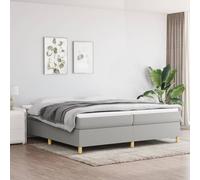 vidaXL Giroletto a Molle con Materasso Grigio Chiaro 200x200cm Tessuto