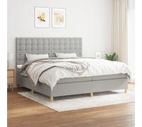 vidaXL Giroletto a Molle con Materasso Grigio Chiaro 200x200cm Tessuto