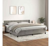 vidaXL Giroletto a Molle con Materasso Grigio Chiaro 200x200cm Velluto