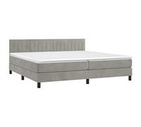 VIDAXL - Giroletto A Molle Con Materasso Grigio Chiaro 200x200cm Velluto - SPEDIZIONE GRATUITA