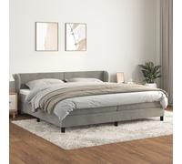 vidaXL Giroletto a Molle con Materasso Grigio Chiaro 200x200cm Velluto