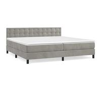 Giroletto a molle con materasso grigio chiaro 200x200cm velluto