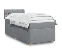 vidaXL Giroletto a Molle con Materasso Grigio Chiaro 80x200 cm Tessuto