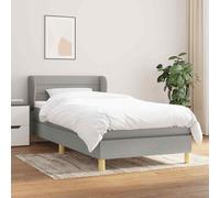 vidaXL Giroletto a Molle con Materasso Grigio Chiaro 80x200 cm Tessuto