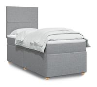 vidaXL Giroletto a Molle con Materasso Grigio Chiaro 80x200 cm Tessuto