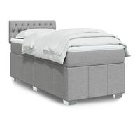 vidaXL Giroletto a Molle con Materasso Grigio Chiaro 80x200 cm Tessuto