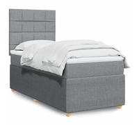 vidaXL Giroletto a Molle con Materasso Grigio Chiaro 80x200 cm Tessuto