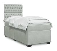 vidaXL Giroletto a Molle con Materasso Grigio Chiaro 80x200 cm Velluto