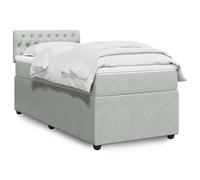vidaXL Giroletto a Molle con Materasso Grigio Chiaro 80x200 cm Velluto