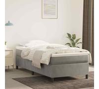 vidaXL Giroletto a Molle con Materasso Grigio Chiaro 80x200 cm Velluto