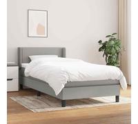 vidaXL Giroletto a Molle con Materasso Grigio Chiaro 90x190 cm Tessuto