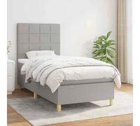 vidaXL Giroletto a Molle con Materasso Grigio Chiaro 90x190 cm Tessuto