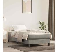 vidaXL Giroletto a Molle con Materasso Grigio Chiaro 90x190 cm Velluto