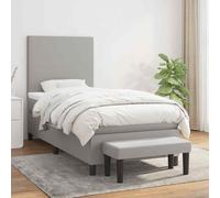 vidaXL Giroletto a Molle con Materasso Grigio Chiaro 90x200 cm Tessuto