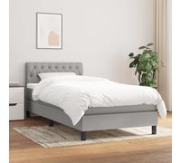 vidaXL Giroletto a Molle con Materasso Grigio Chiaro 90x200 cm Tessuto