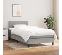 vidaXL Giroletto a Molle con Materasso Grigio Chiaro 90x200 cm Tessuto