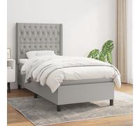 vidaXL Giroletto a Molle con Materasso Grigio Chiaro 90x200 cm Tessuto