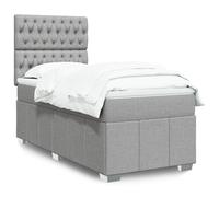 vidaXL Giroletto a Molle con Materasso Grigio Chiaro 90x200 cm Tessuto
