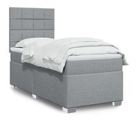 vidaXL Giroletto a Molle con Materasso Grigio Chiaro 90x200 cm Tessuto