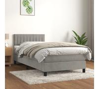 vidaXL Giroletto a Molle con Materasso Grigio Chiaro 90x200 cm Velluto