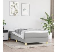 vidaXL Giroletto a Molle con Materasso Grigio Chiaro100x200 cm Tessuto