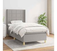Giroletto a molle con materasso grigio chiaro100x200 cm tessuto