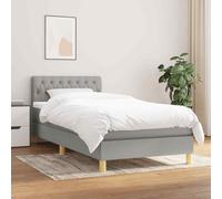 vidaXL Giroletto a Molle con Materasso Grigio Chiaro100x200 cm Tessuto