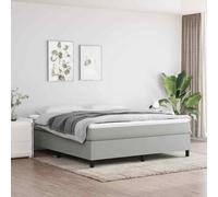 vidaXL Giroletto a Molle con Materasso Grigio Chiaro180x200 cm Tessuto
