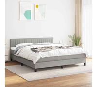 vidaXL Giroletto a Molle con Materasso Grigio Chiaro180x200 cm Tessuto
