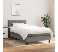 vidaXL Giroletto a Molle con Materasso Grigio Scuro 100x200 cm Tessuto