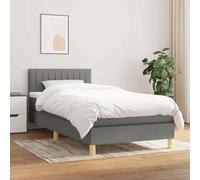 vidaXL Giroletto a Molle con Materasso Grigio Scuro 100x200 cm Tessuto