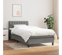 vidaXL Giroletto a Molle con Materasso Grigio Scuro 100x200 cm Tessuto