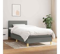 vidaXL Giroletto a Molle con Materasso Grigio Scuro 100x200 cm Tessuto