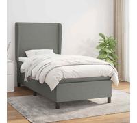 vidaXL Giroletto a Molle con Materasso Grigio Scuro 100x200 cm Tessuto