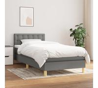 vidaXL Giroletto a Molle con Materasso Grigio Scuro 100x200 cm Tessuto