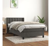 vidaXL Giroletto a Molle con Materasso Grigio Scuro 100x200 cm Velluto