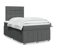 vidaXL Giroletto a Molle con Materasso Grigio Scuro 120x190cm Tessuto