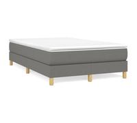 vidaXL Giroletto a Molle con Materasso Grigio Scuro 120x190cm Tessuto