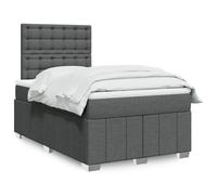vidaXL Giroletto a Molle con Materasso Grigio Scuro 120x190cm Tessuto