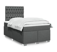 vidaXL Giroletto a Molle con Materasso Grigio Scuro 120x190cm Tessuto