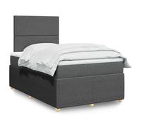 vidaXL Giroletto a Molle con Materasso Grigio Scuro 120x190cm Tessuto