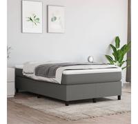 vidaXL Giroletto a Molle con Materasso Grigio Scuro 120x200 cm Tessuto