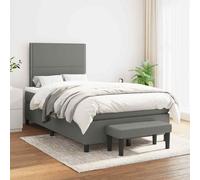 vidaXL Giroletto a Molle con Materasso Grigio Scuro 120x200 cm Tessuto