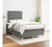 Giroletto a molle con materasso grigio scuro 120x200 cm tessuto