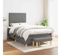 vidaXL Giroletto a Molle con Materasso Grigio Scuro 120x200 cm Tessuto